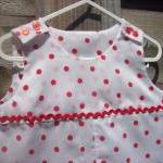 Baby girls red white spotty..