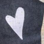 Girls denim applique heart ..
