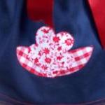 Girls navy and red flower a..